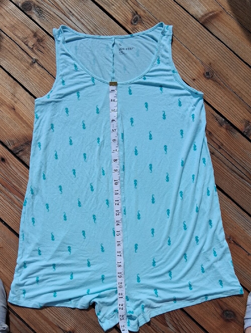Joe Fresh Light Blue Seahorse-Print Sleeveless Sleep Romper - Picture 4 of 4